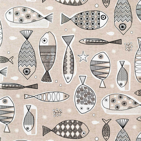 Mid-century brown fish Wallpaper modern retro fishing
