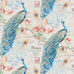 Peacock Wallpaper Paris French letter butterfly stamp